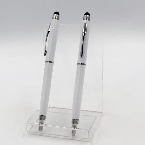 Executive White Pen with Stylus - simple